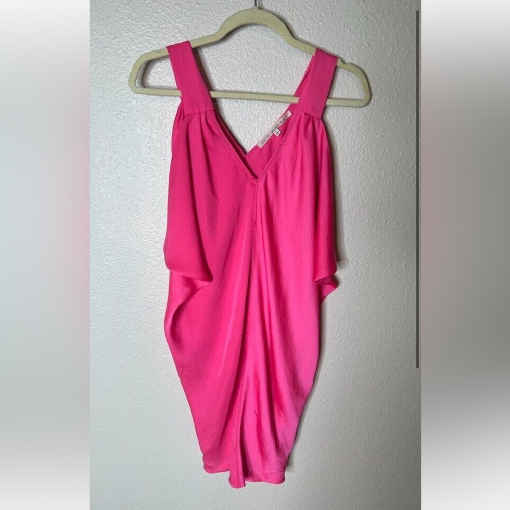 Rachel Roy Dress Women Size XL Hot Neon Pink V Neck Lined Super Shift - new!